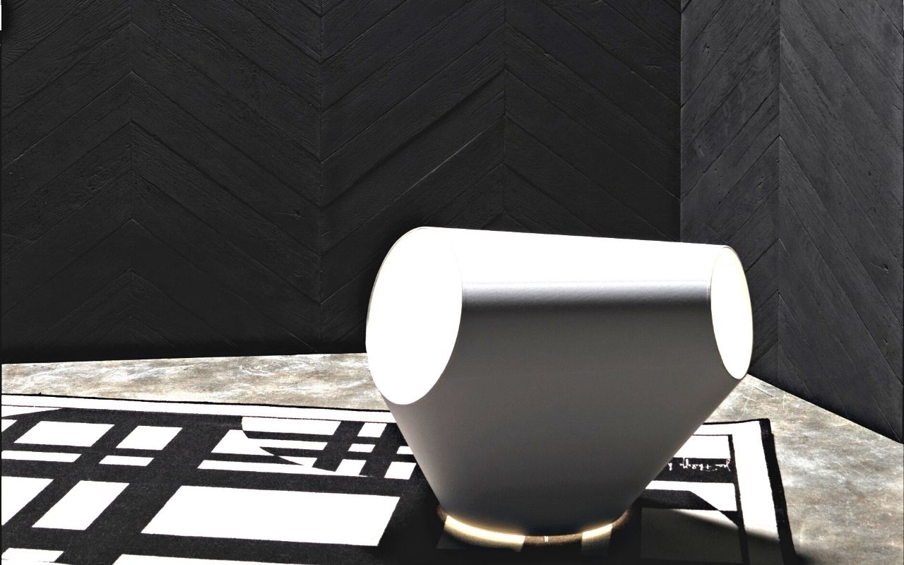 Panbeton decorative panels Chevrons for Concrete LCDA, interior design, interior architecture, object design, designer, creation design, studio jean-philippe nuel, Aroun white lamp