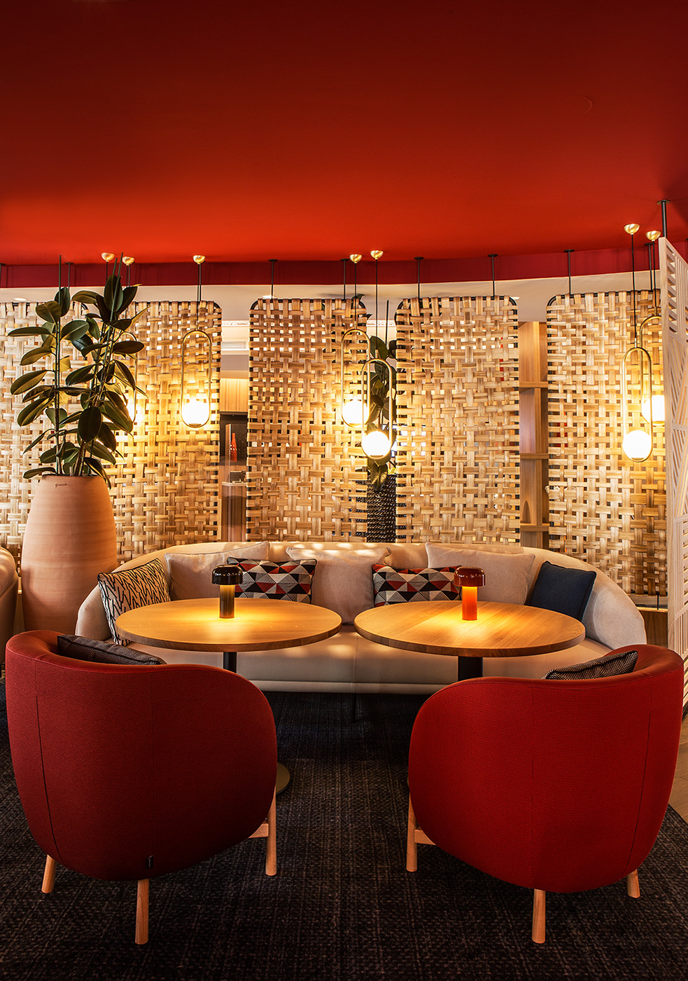 Tapas bar of the helianthal hotel and spa in Saint Jean de Luz, 4 star lifestyle hotel, seaside hotel designed by the interior design studio jean-philippe nuel, basque country decoration