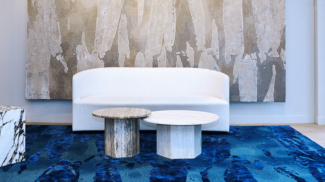 Staging of the bark carpet collection for Editon 1.6.9 with JD Staron, interior design, interior architecture, object design, designer, studio jean-philippe nuel